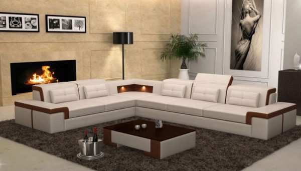 Sofa da hợp với mọi không gian phòng khách