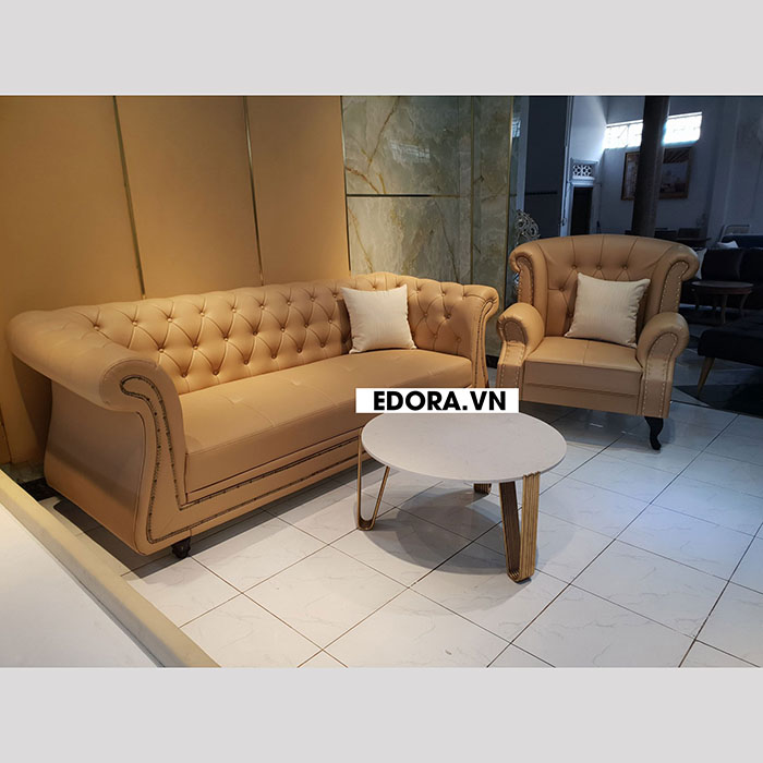 Những mẫu ghế sofa vải bố màu nâu phù hợp cho phòng khách - 1