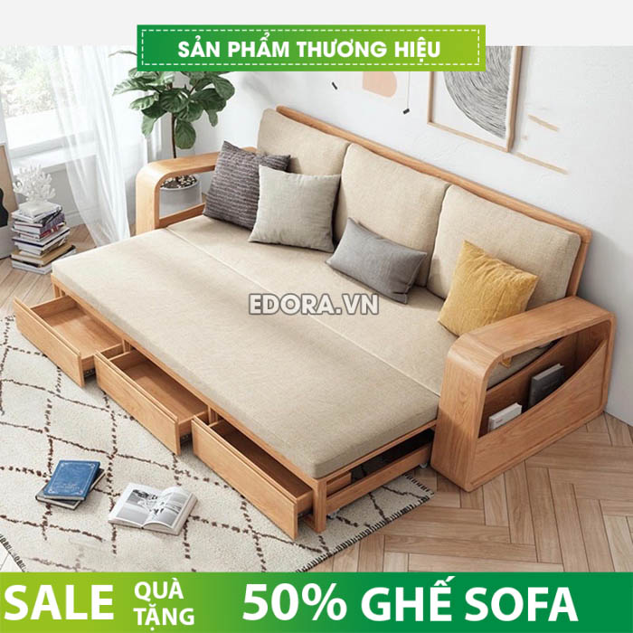 Sofa Giường Gỗ Tự nhiên E278 - EDORA.VN