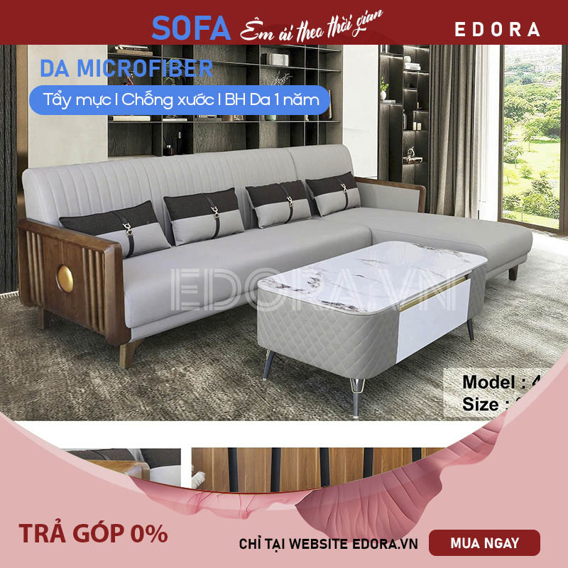 Sofa Gỗ Sồi Phối Nệm E908