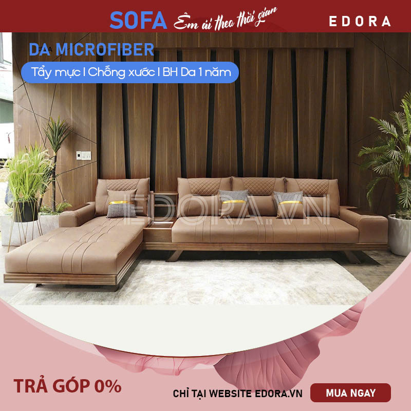Sofa Gỗ Sồi Tay Trà Chống Xước E910