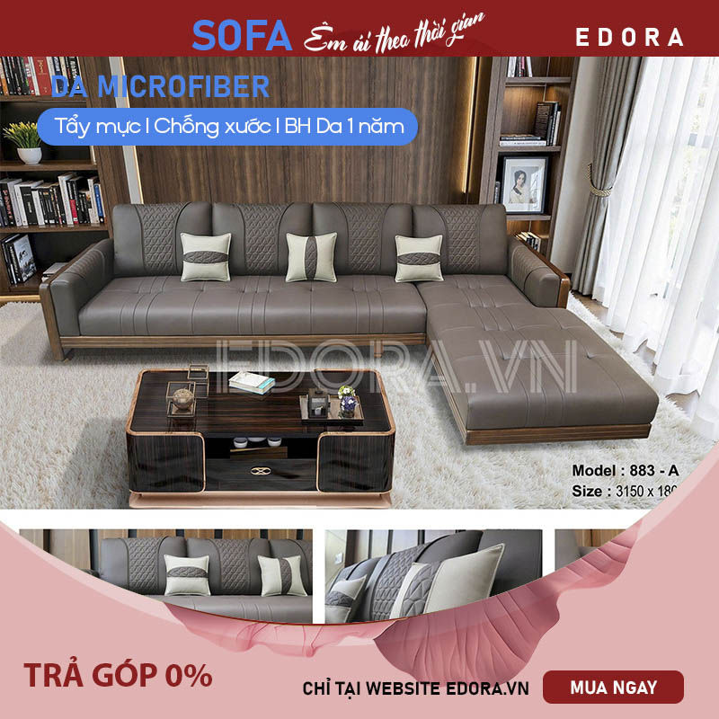 Sofa Gỗ Sồi Nhà Phố Chống Mực E913