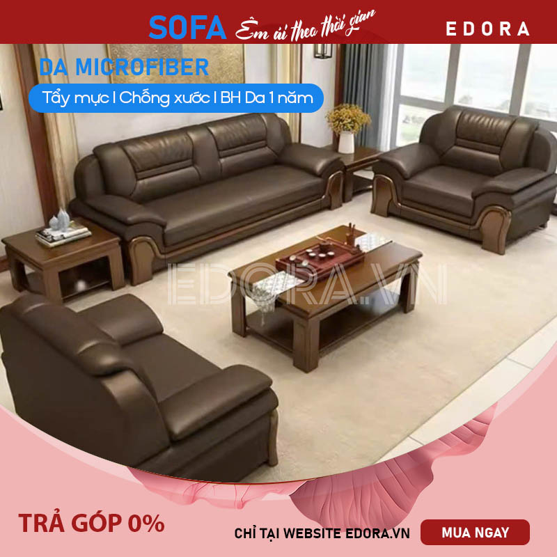 Sofa Văn Phòng Ốp Gỗ Tẩy Mực A915