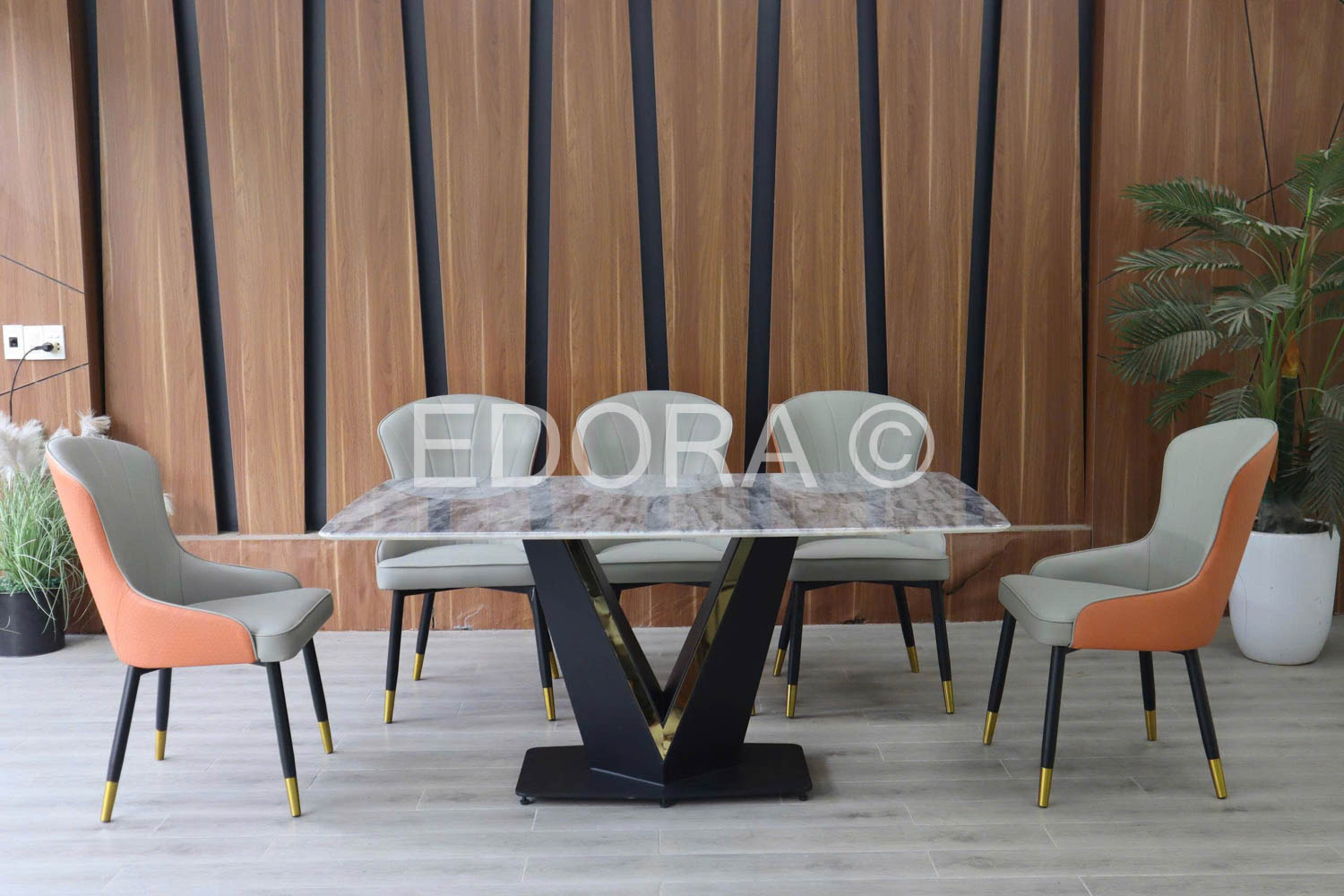 Bàn ăn 5 ghế mặt vi tinh 1m6 BK001