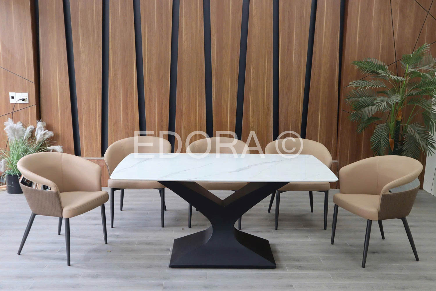 Bàn ăn lưng thấp chữ Y 6 ghế BK012