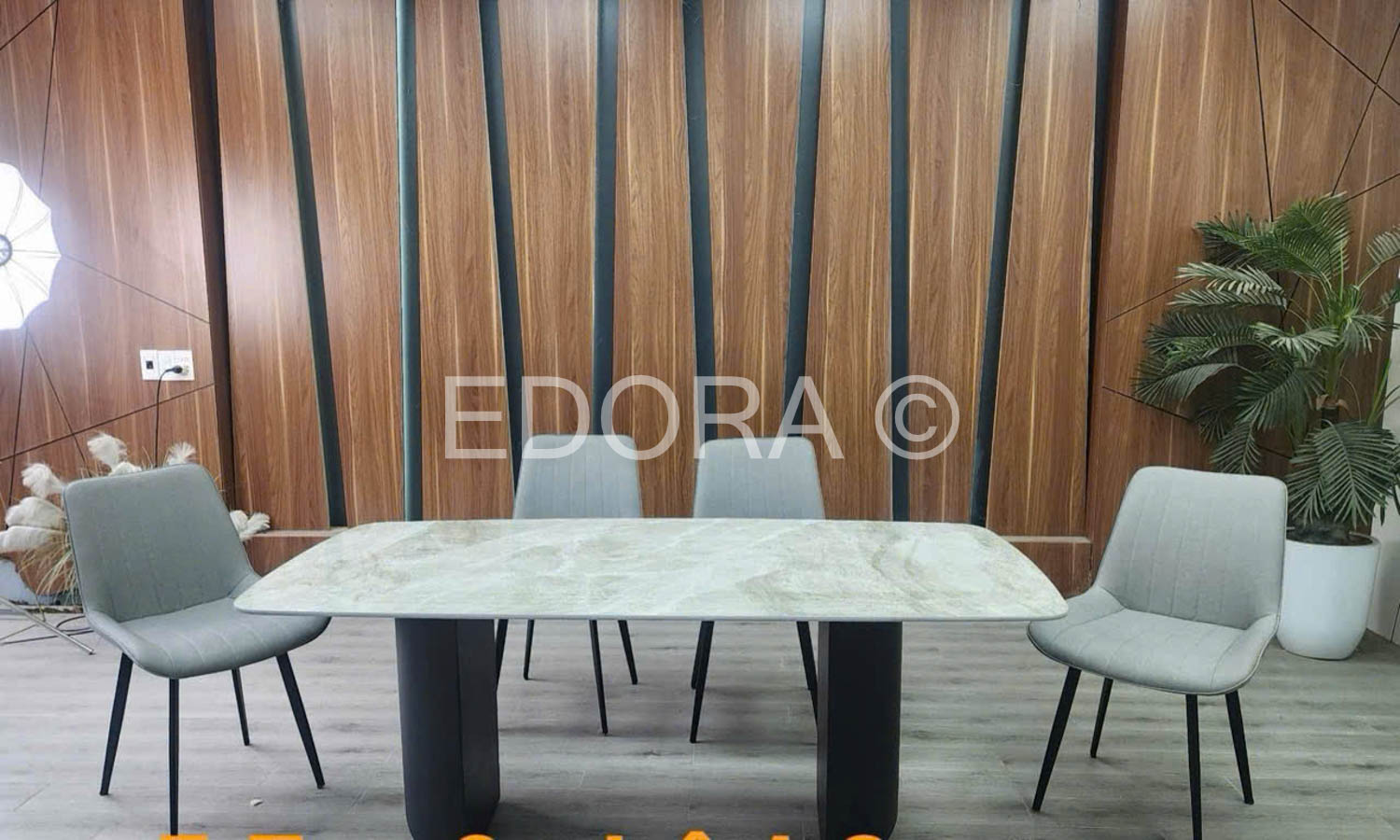 Bàn ăn 1m4 vi tinh 4 ghế xám BK017