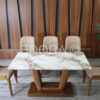 Bàn ăn gỗ sồi đá vinh tinh 1m6 BS002