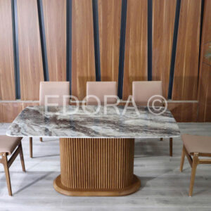 Bộ bàn ăn hoài cổ gỗ sồi 6 ghế 1m6 BS010