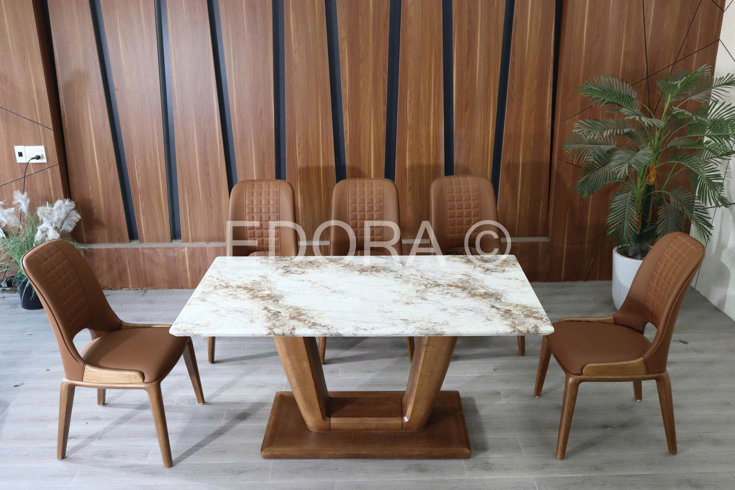 Bộ bàn ăn gỗ sồi tự nhiên 6 ghế BS011