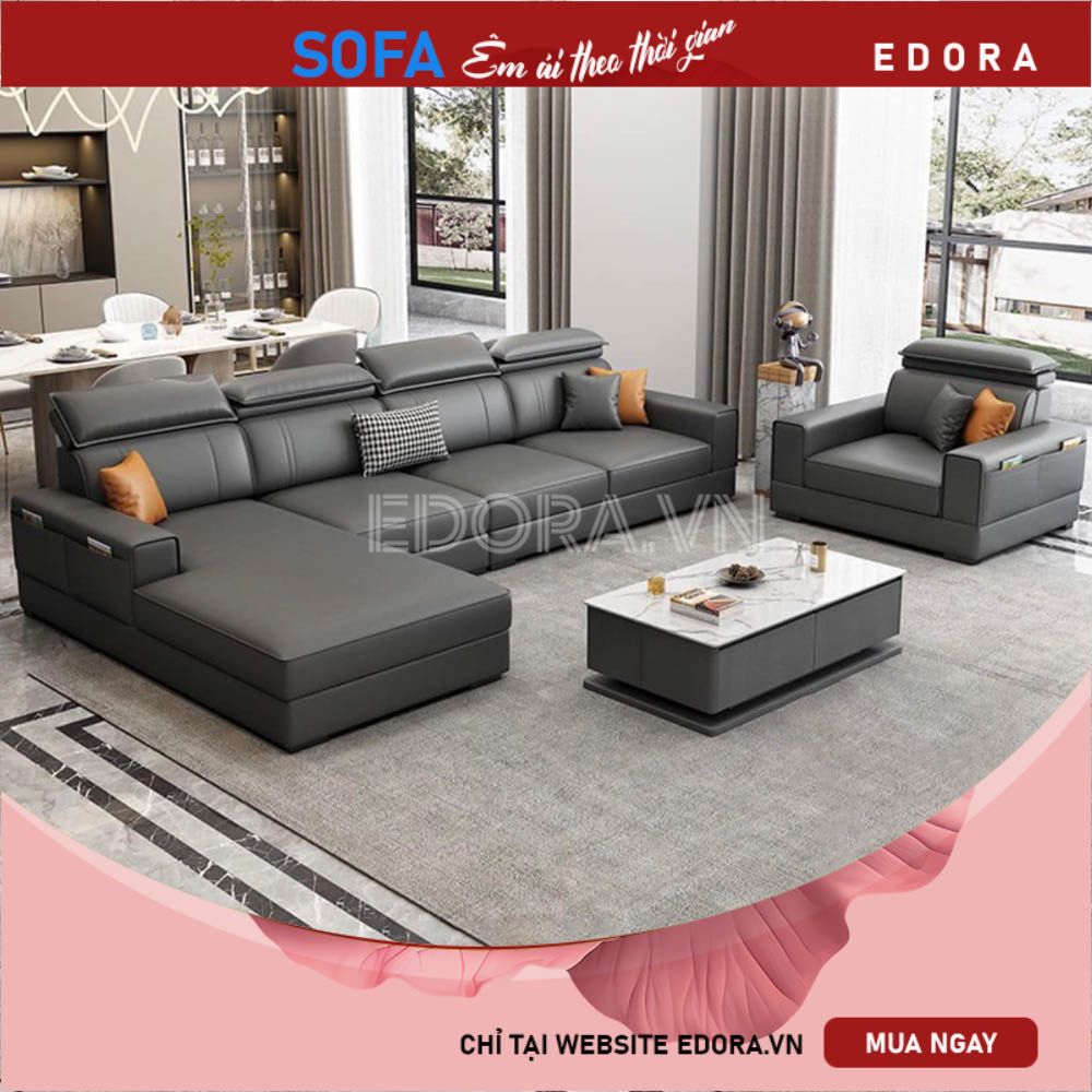 Sofa phòng khách chữ L có ghế bành E948