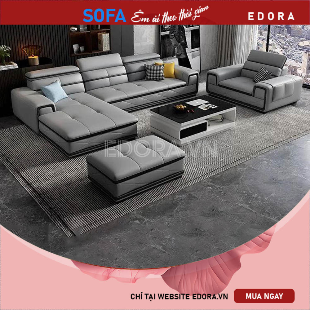 Sofa phòng khách 25m2 nhỏ gọn E958