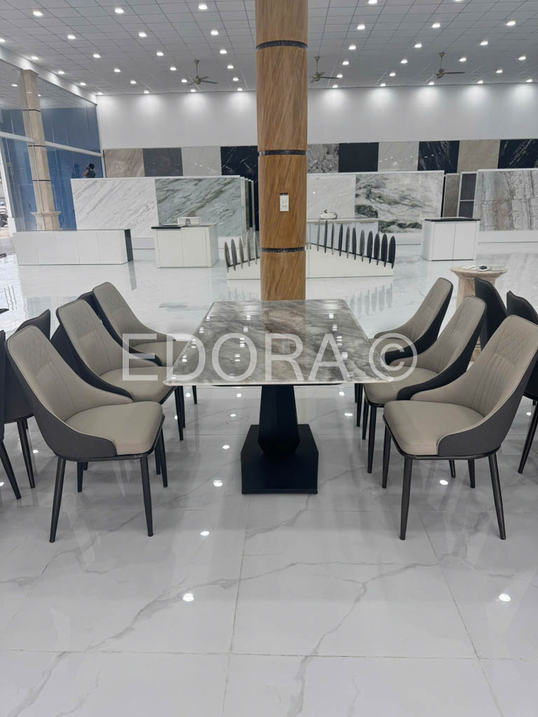 Bàn ăn đá Bán tự nhiên 1m6 với 6 ghế BA017