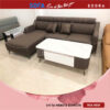 Trọn bộ sofa góc bàn đá da chống xước E966