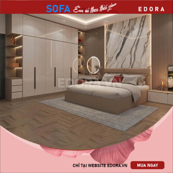 Vách Đầu giường ngủ bọc da hiện đại VA035