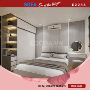 Vách Đầu giường ngủ chia múi bọc vải VA036