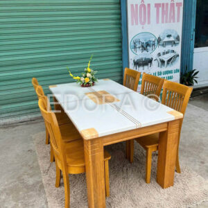 Bàn ăn gỗ sồi tự nhiên màu sáng LTS001