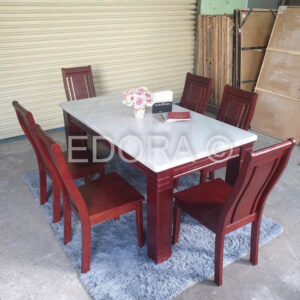 Bàn ăn gỗ Sồi Mỹ nâu cánh gián LTS002