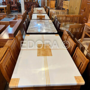 Bàn ăn gỗ sáng mặt đá 3cm LTS005