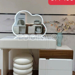Bàn trang điểm màu trắng gỗ gương có đèn BPF133