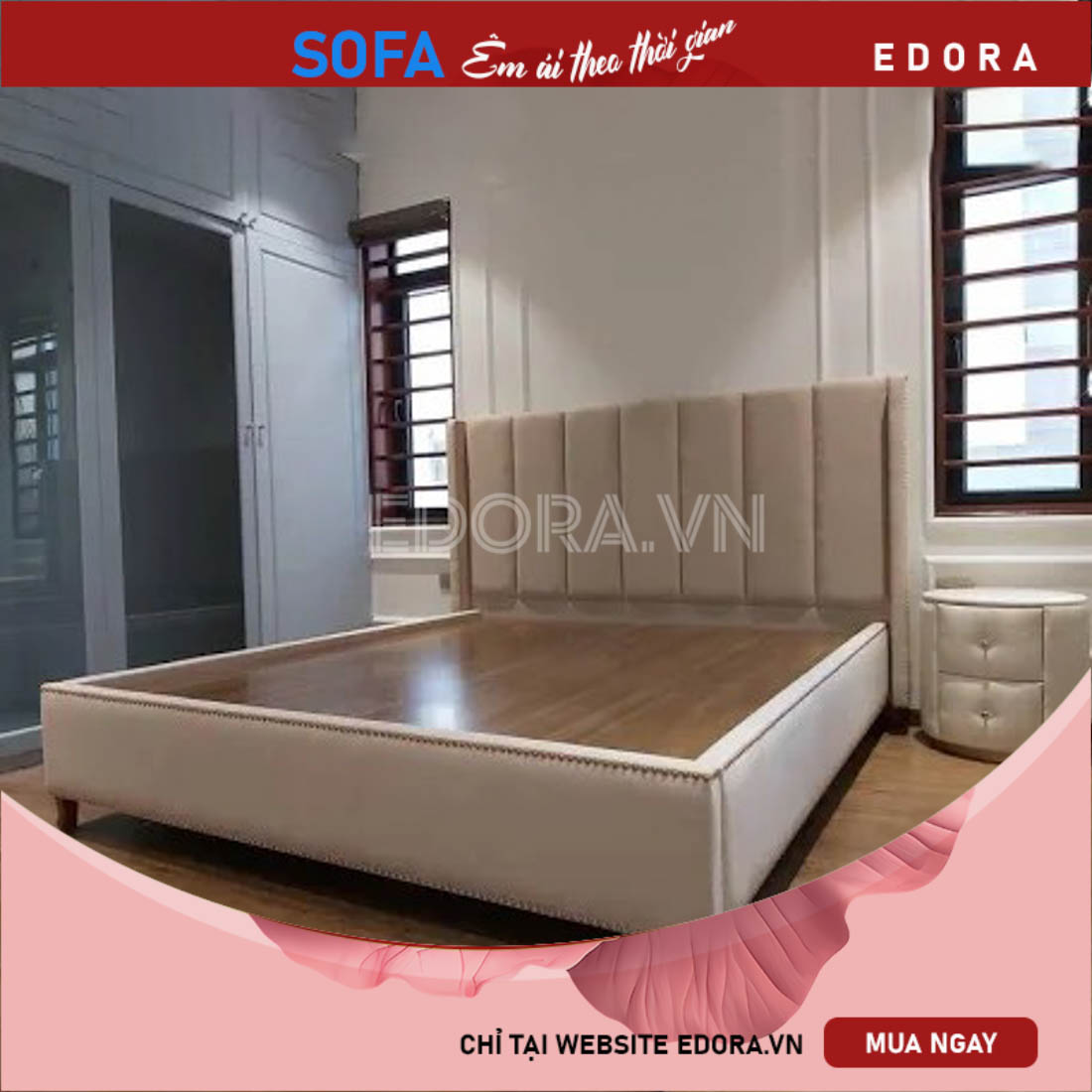 Giường ngủ bọc vải Nhung GU020