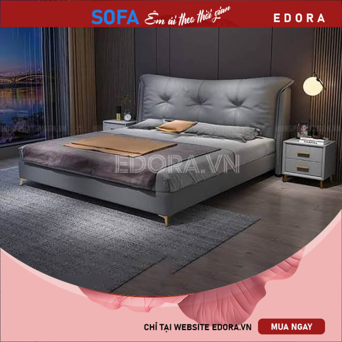 Giường ngủ chân cao dễ vệ sinh GU023