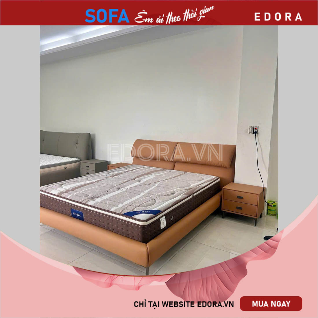 Giường ngủ chân cao 15cm GU024