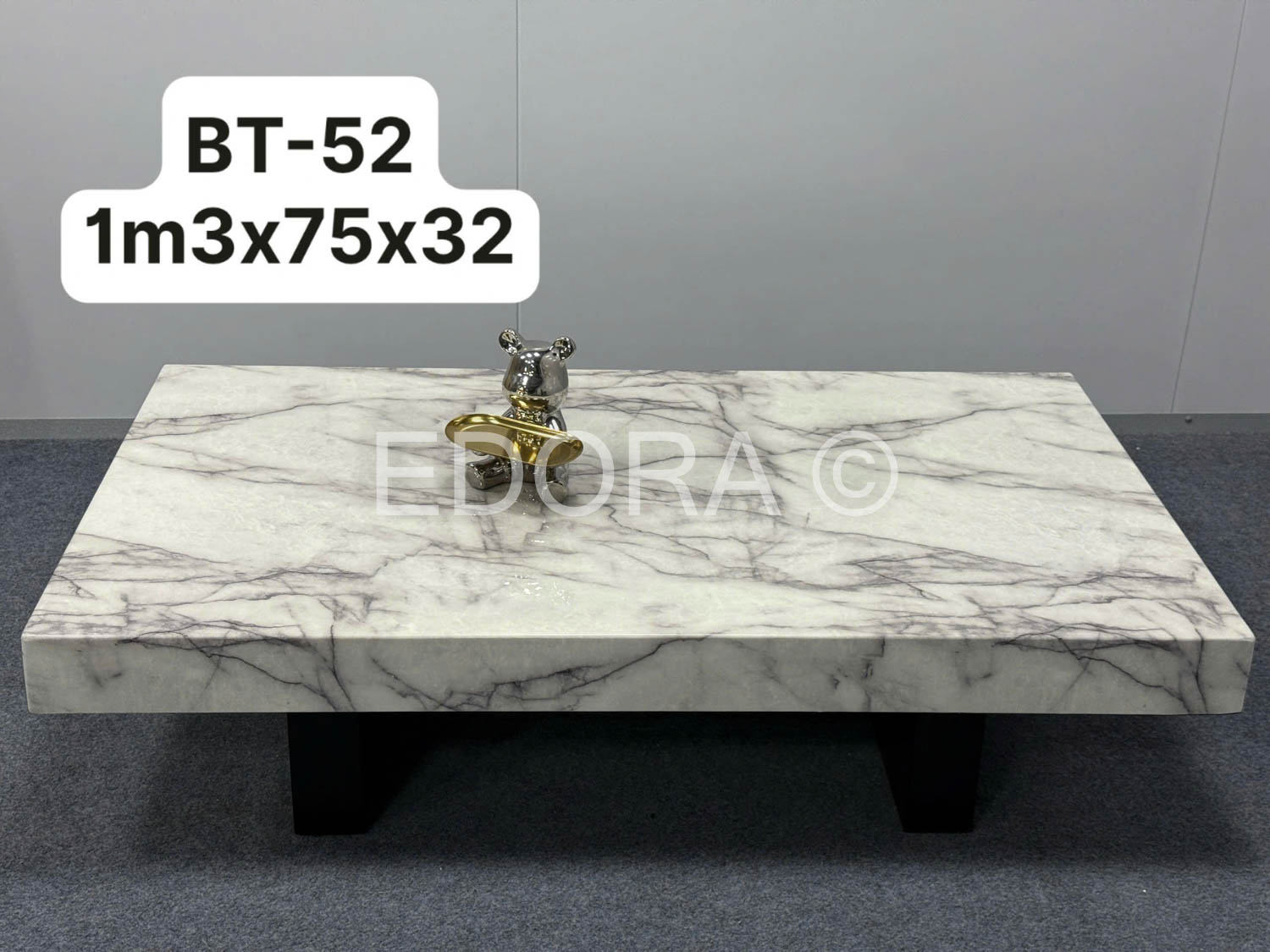 Bàn trà mặt đá trắng vân BT-52