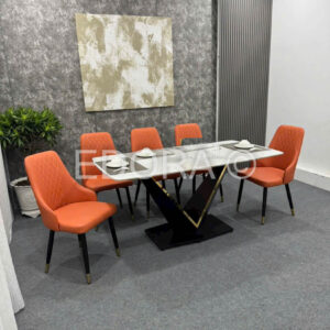 Bộ bàn ăn 6 ghế cà rốt đẹp BA028