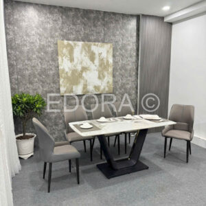 Bộ bàn ăn mặt đá Ceramic 1m6 BA035