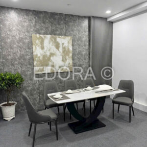 Bộ bàn ăn 6 ghế xám đậm BA037