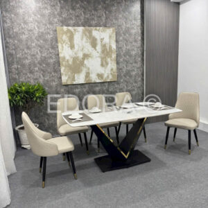 Bộ bàn ăn 6 ghế thanh lịch bàn 1m6 BA038