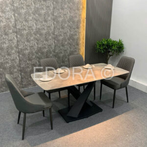 Bộ bàn ăn sang trọng xám 6 ghế BA044