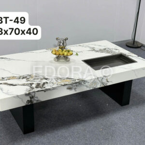 Bàn đá trắng vân xám BT-49