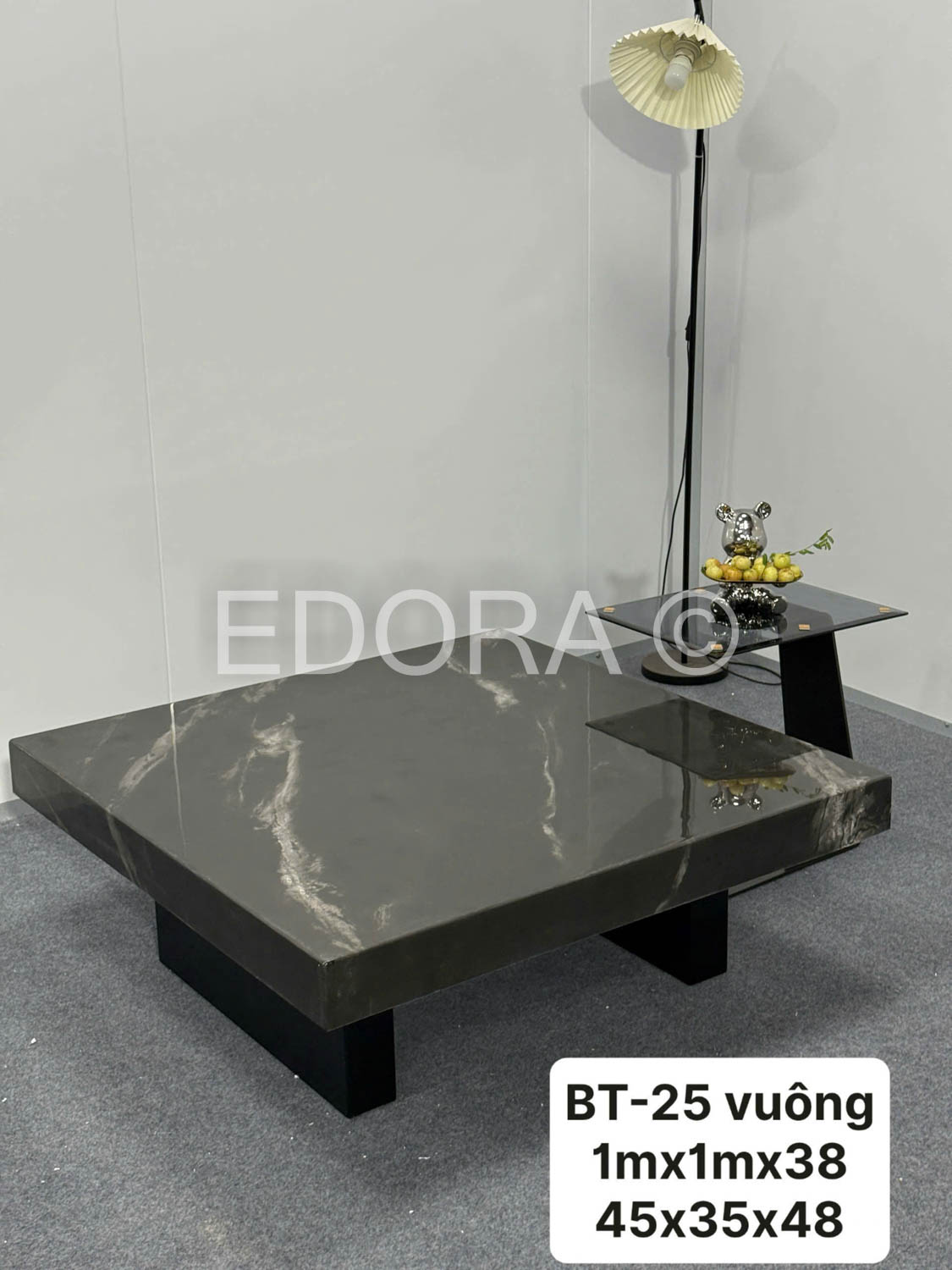 Bàn đá đen tuyền vân xám BT-25