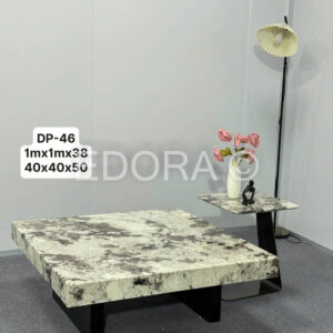 Bàn đá trăng vân xám nhiều BT-46