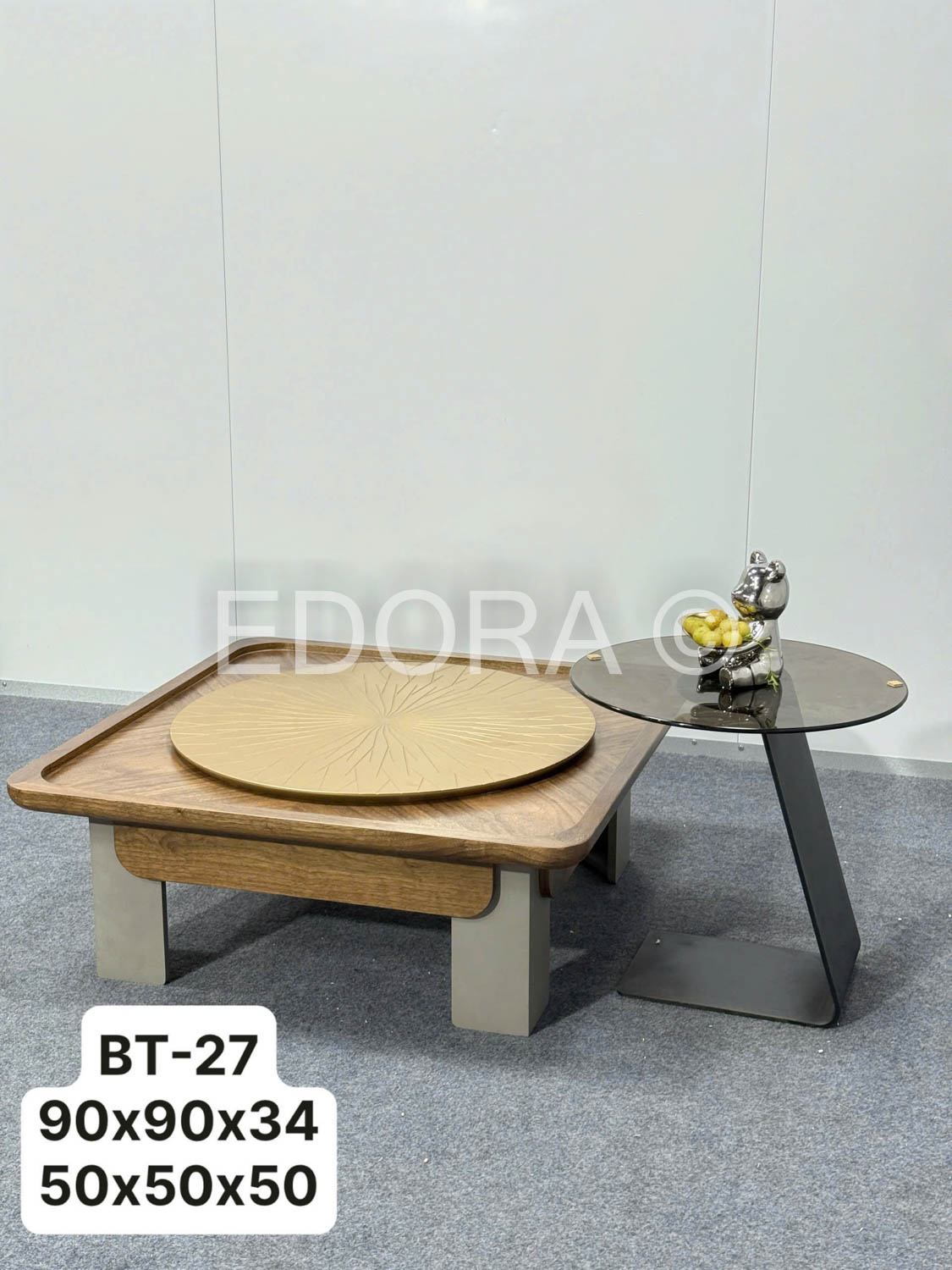 Bàn sofa gỗ Vuông tròn đẹp BT-27