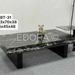 Bàn trà đá đen xám phối bàn đi kèm BT-31