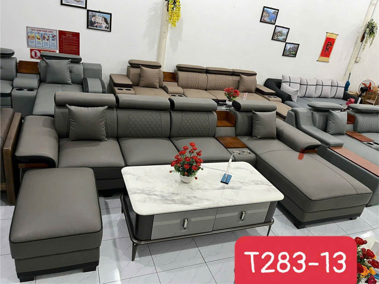 Bàn trà sofa mặt đá chữ nhật T283-13