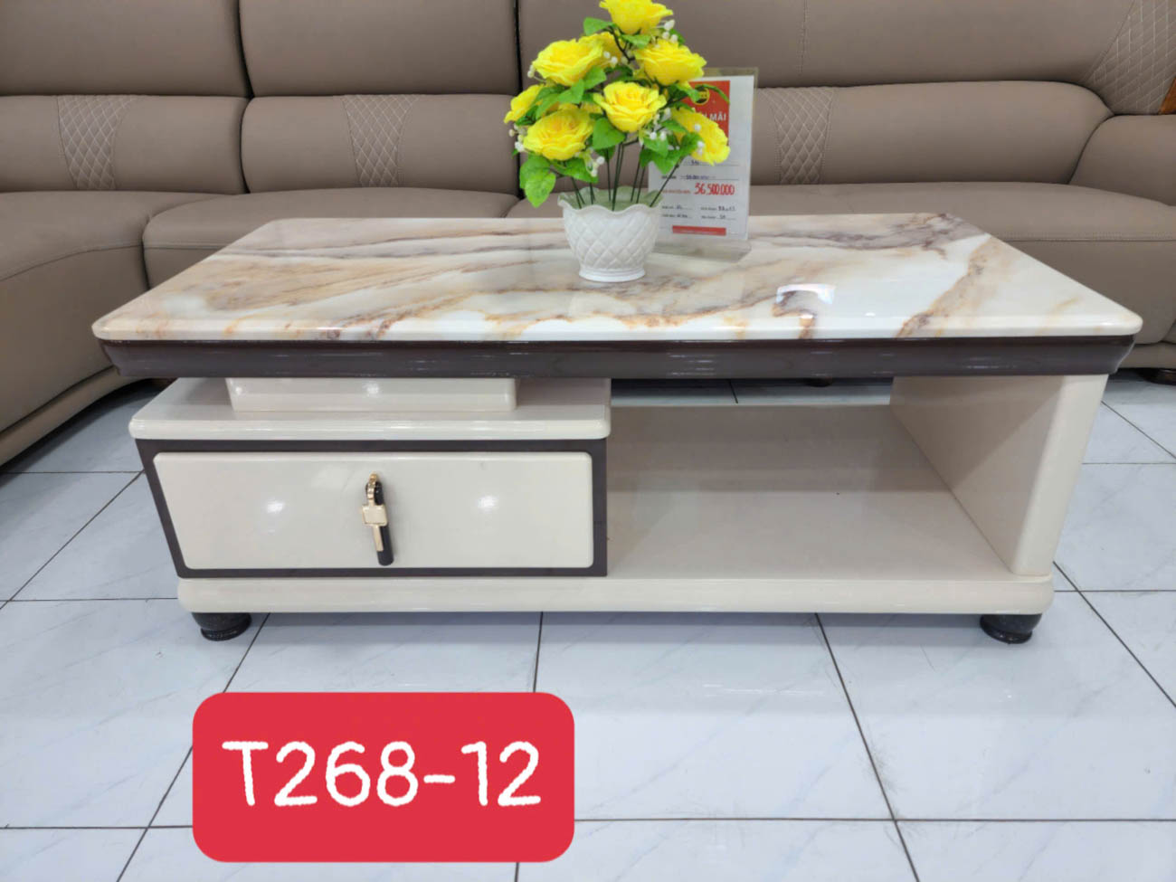 Bàn trà sofa mặt đá chữ nhật T268-12
