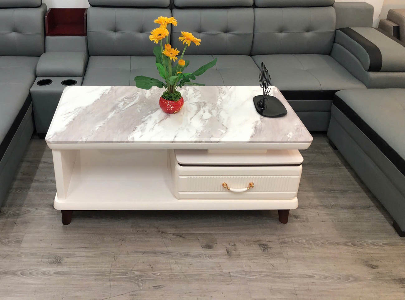 Bàn trà sofa mặt đá chữ nhật