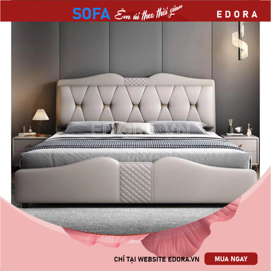 Giường ngủ bọc da nhẹ nhàng GU006