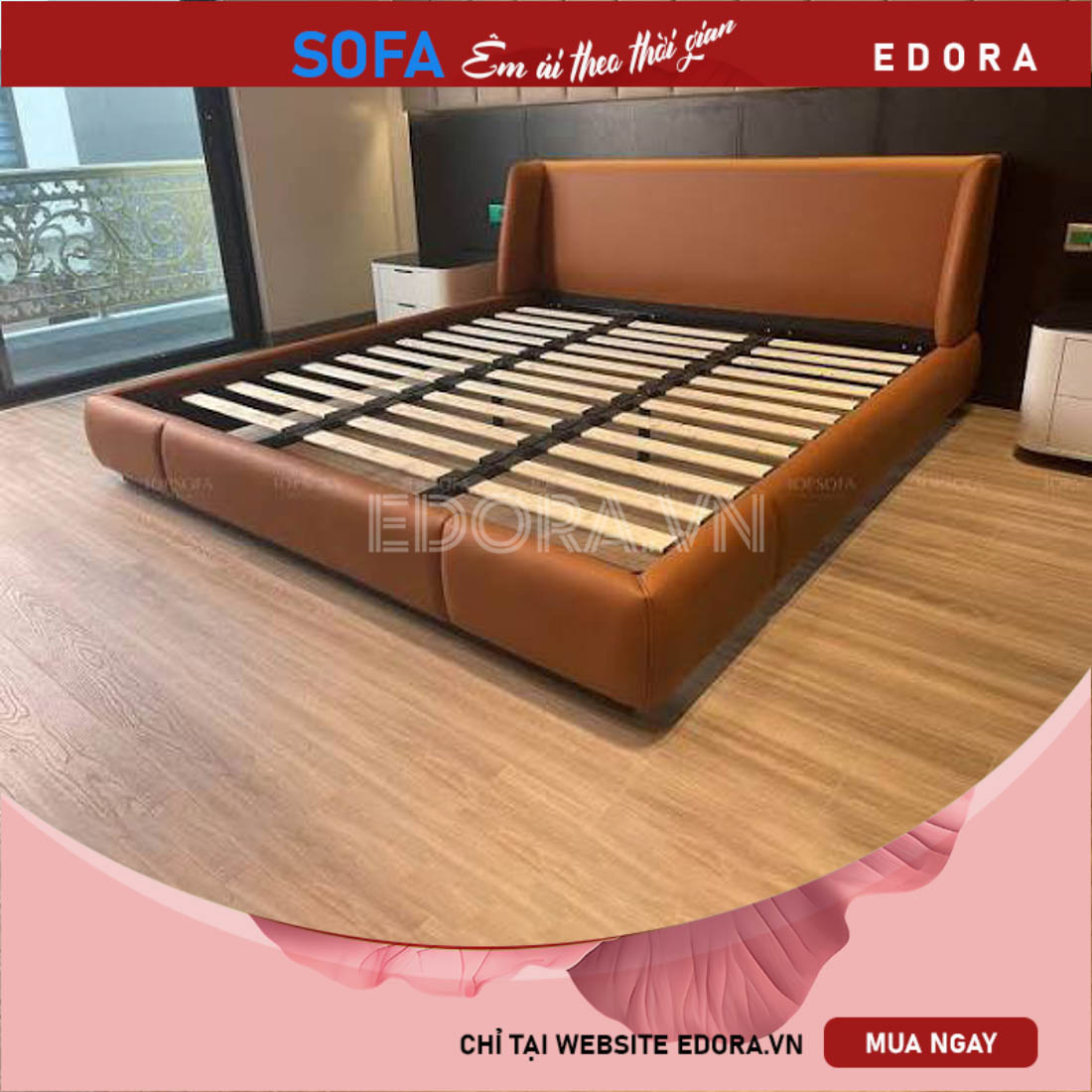 Giường ngủ bọc da trơn đơn giản GU008