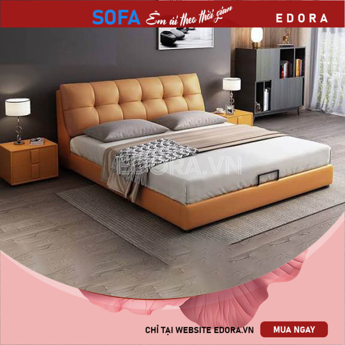 Giường ngủ màu Cam GU014