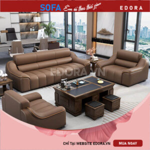 [E384] Sofa văn phòng 123 đẹp da cao cấp