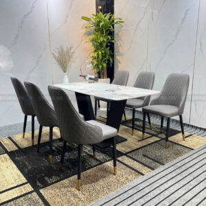 [BA060] Bộ bàn ăn 6 ghế đá vi tinh thể 1m6