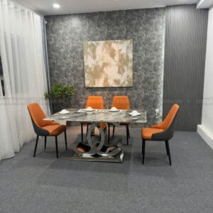 [BA059] Bộ bàn ăn 6 ghế 1m6 chân inox nhập khẩu