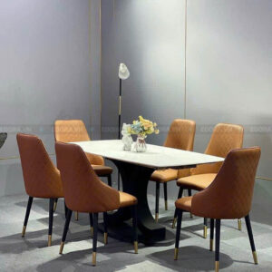 [BA067] Bộ bàn ăn chữ X 6 ghế Da cao cấp