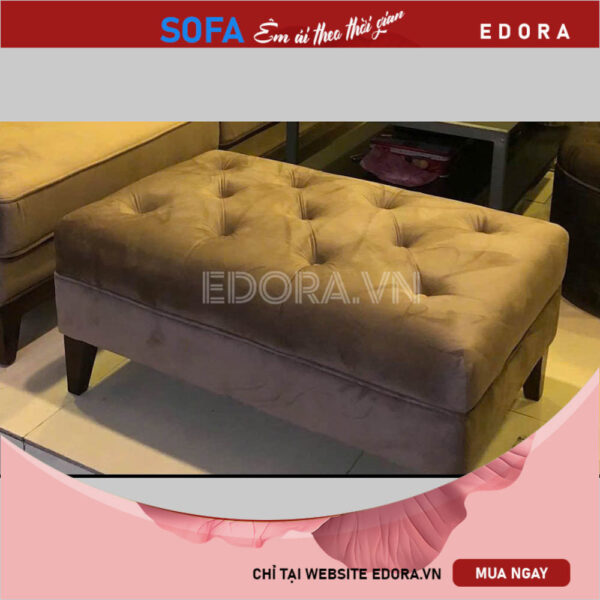 Ghế đôn sofa chữ nhật mặt giật nút D027