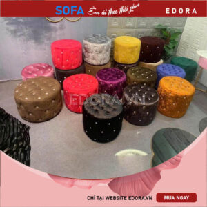 Ghế đôn sofa tròn giật nút nhiều D030